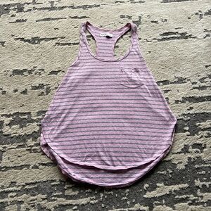 Abercrombie Kids Pink and Grey striped Racerback Tank